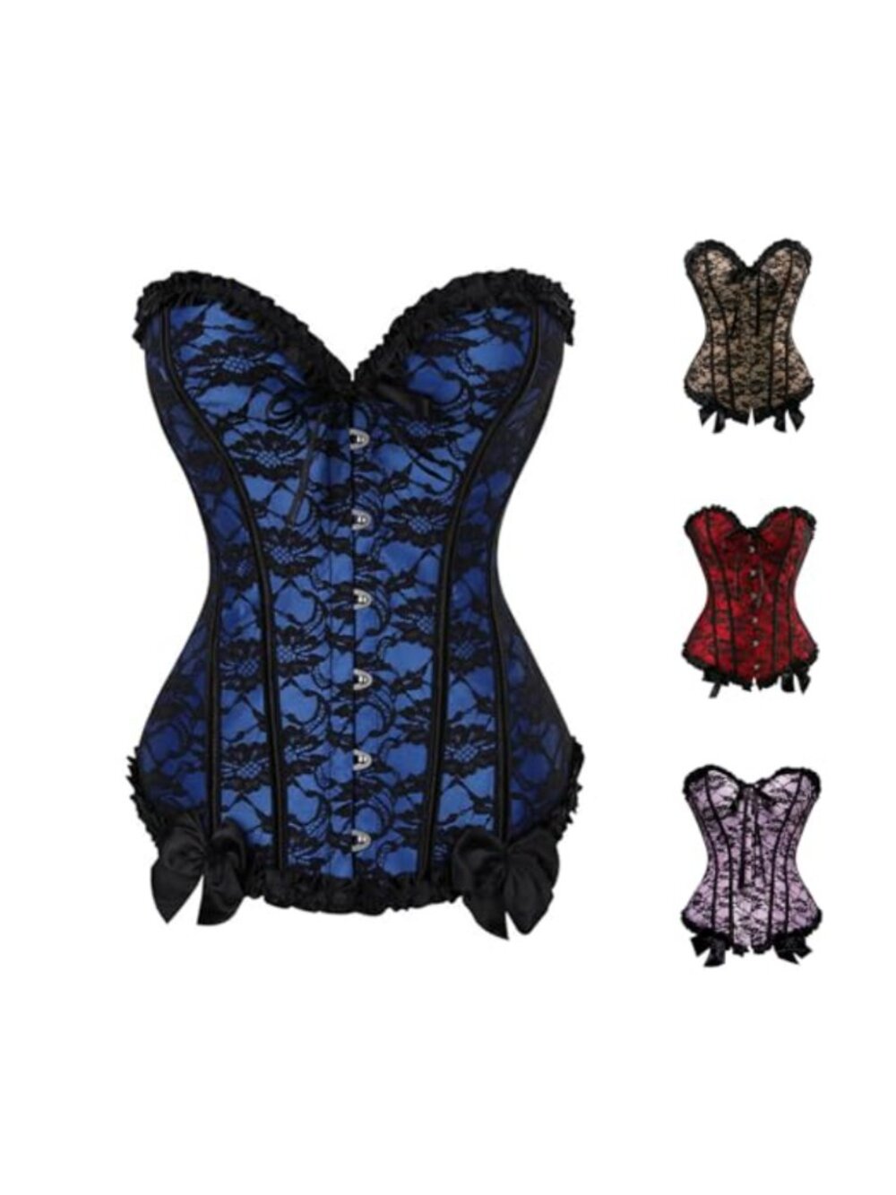 Sexy Lace Corset Shapewear Lingerie with Steel Buttons & Adjustable Straps
